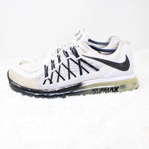 Nike Air Max 2015 Shoes Mens 9.5 White Black knit CD7625-100 Running Walking Gym
